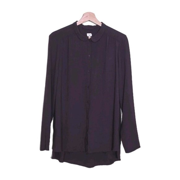 Wilfred Tops - Wilfred Top Womens M Purple Blouse LS High Low Hem Corporate Girlie Buttons Boho